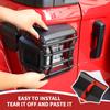 JL Tail Light Covers, ABS Rear Light Lamp Guards Trim Compatible with 2018-2024 Jeep Wrangler JL, Black (Fit for LED Light Version Without Frame)