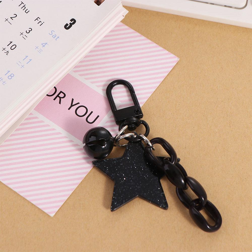 Pink and Black Cartoon Keychain Bags Car Keys Decors Car Key Chain Y2K Jewelry Keychain Couple