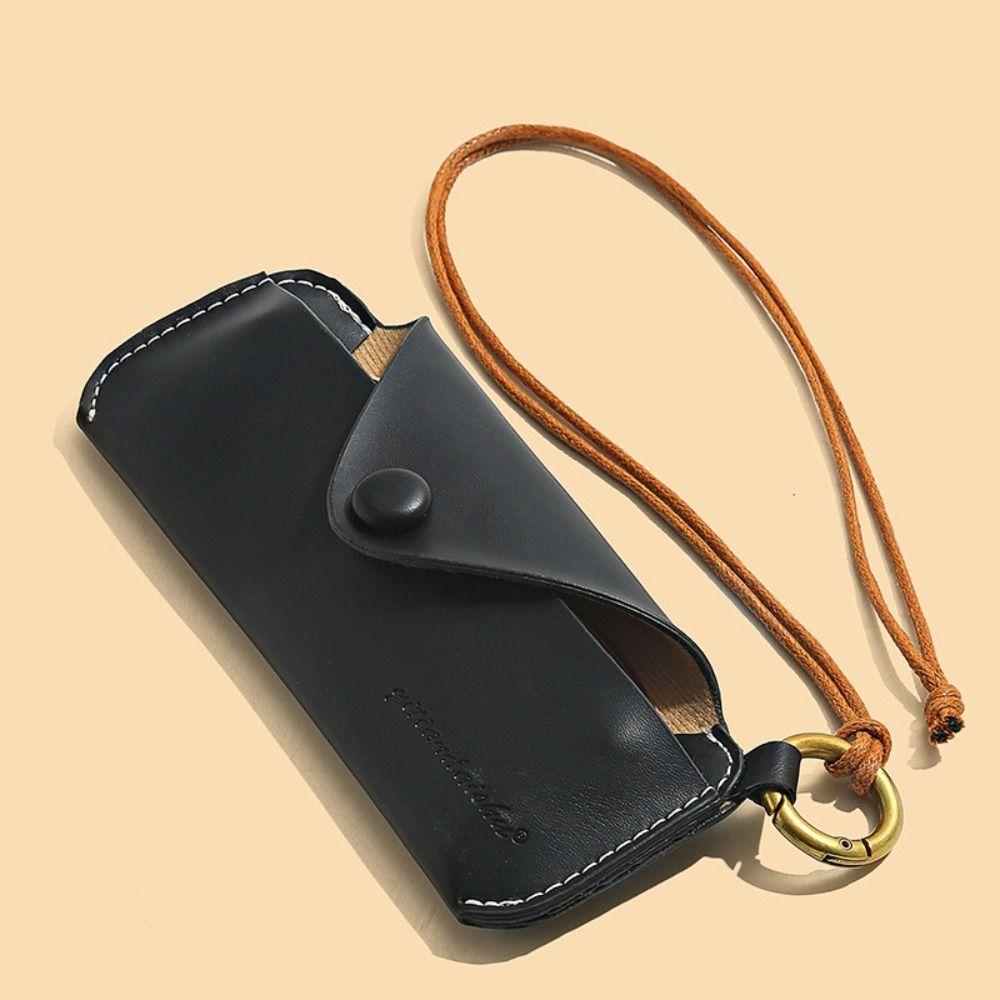 With Hanging Rope Sunglasses Bag PU Leather Reading Glasses Box Eyewear Protector Boys Girls