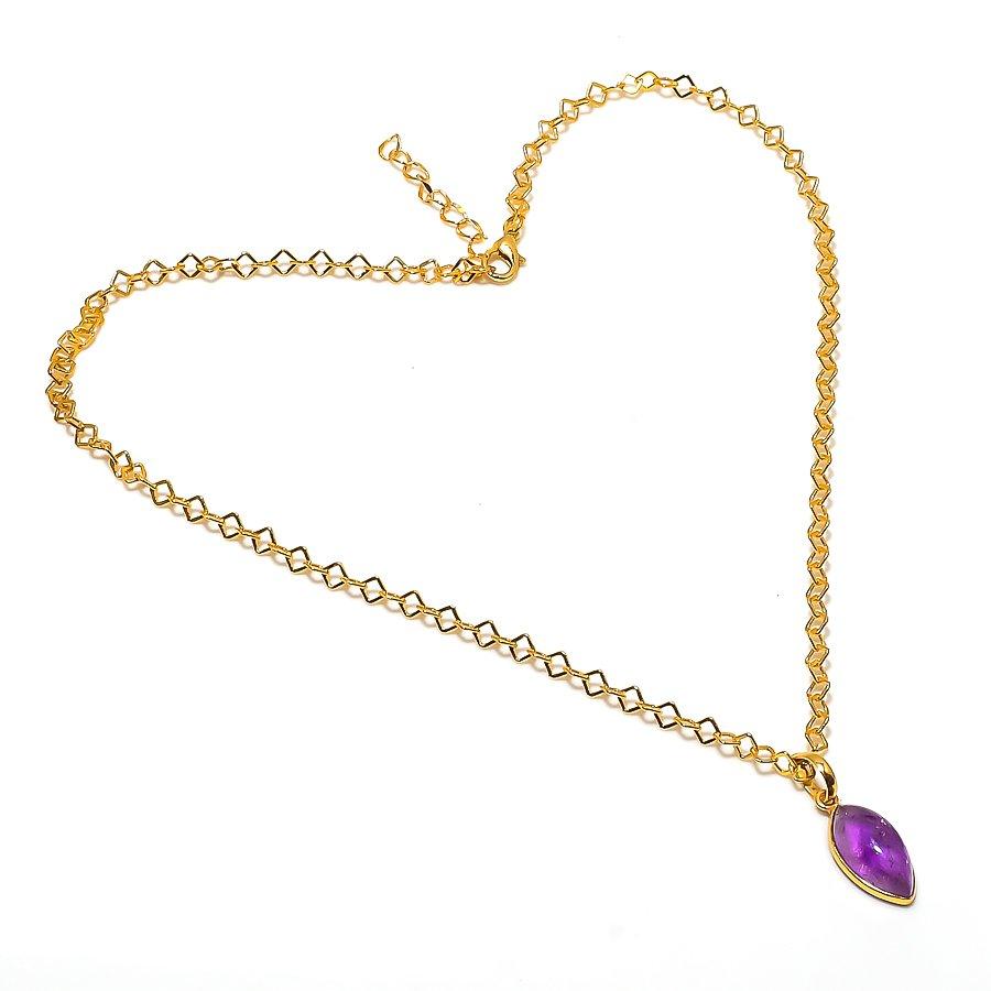 Sage Amethyst Gemstone Handmade 925 Sterling Silver Jewelry Necklace 20" GK-7625