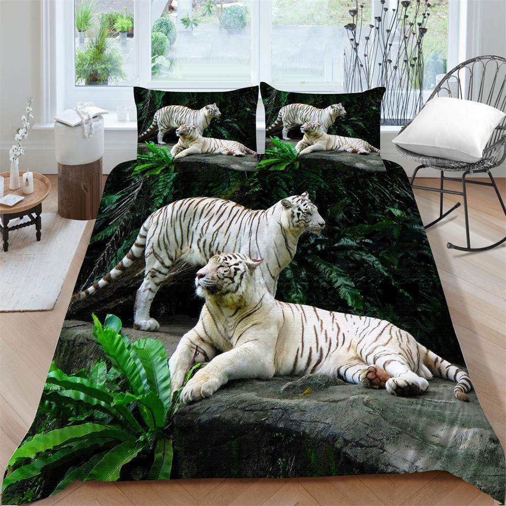 3D Tiger Print Breathable Comfortable Bedding Suit Home Decor Bed Clothes Pillowcase Comforter Duvet Cover