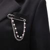 Novelty Lapel Pin Pearls Rhinestones Crystal Lapel Pin Jewelry Brooch Photo Props Delicate Crystal Brooch Pin Brooch