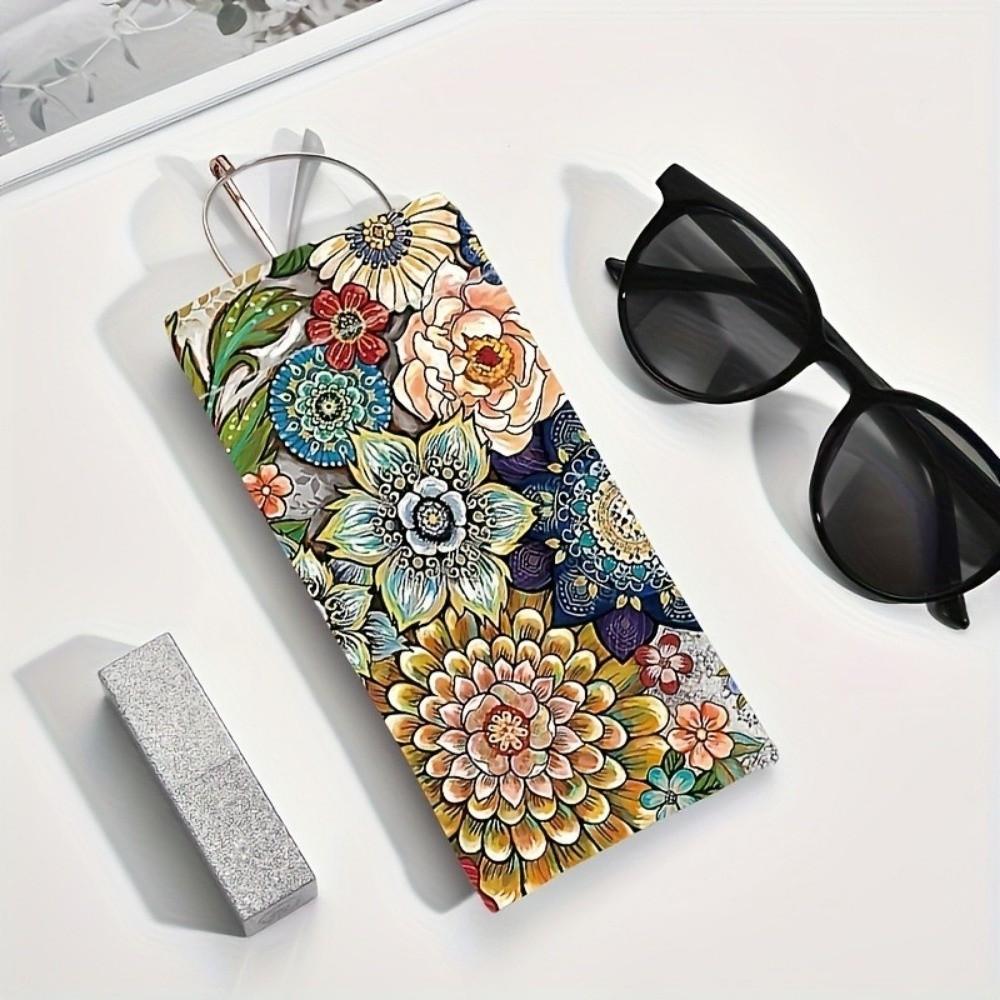 PU Leather Glasses Storage Bag Cartoon Waterproof Reading Glasses Pouch Automatic Closure Soft Myopia Glasses Case
