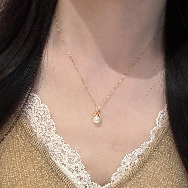 Изысканные жемчужные ожерелья с маленькими помидорами, легкая роскошь, модный стиль, кулон для женщин, простой, для вечеринки, свадьбы, тонкие