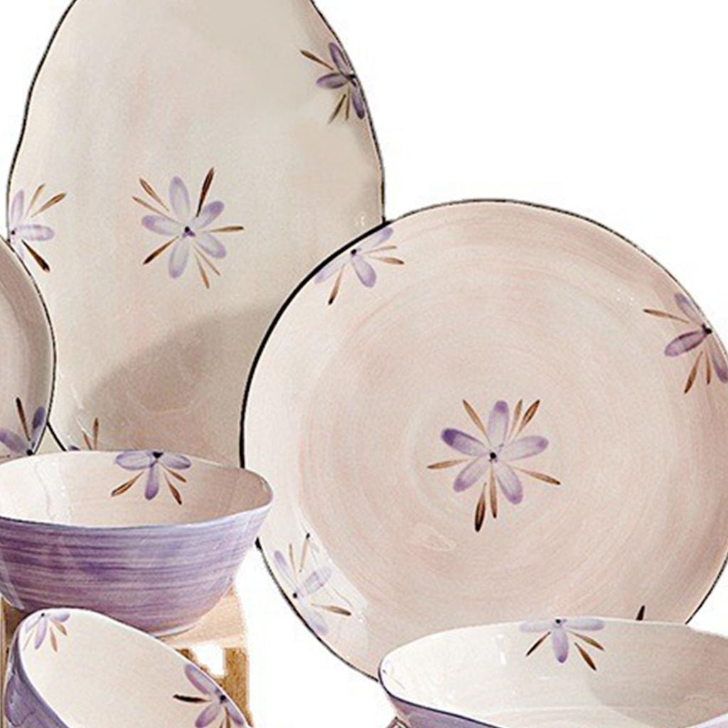 Purple 5in Beautiful Bowl Ceramic Exquisite Ceramic Soup Bowls For Salad Pasta Rice Dessert