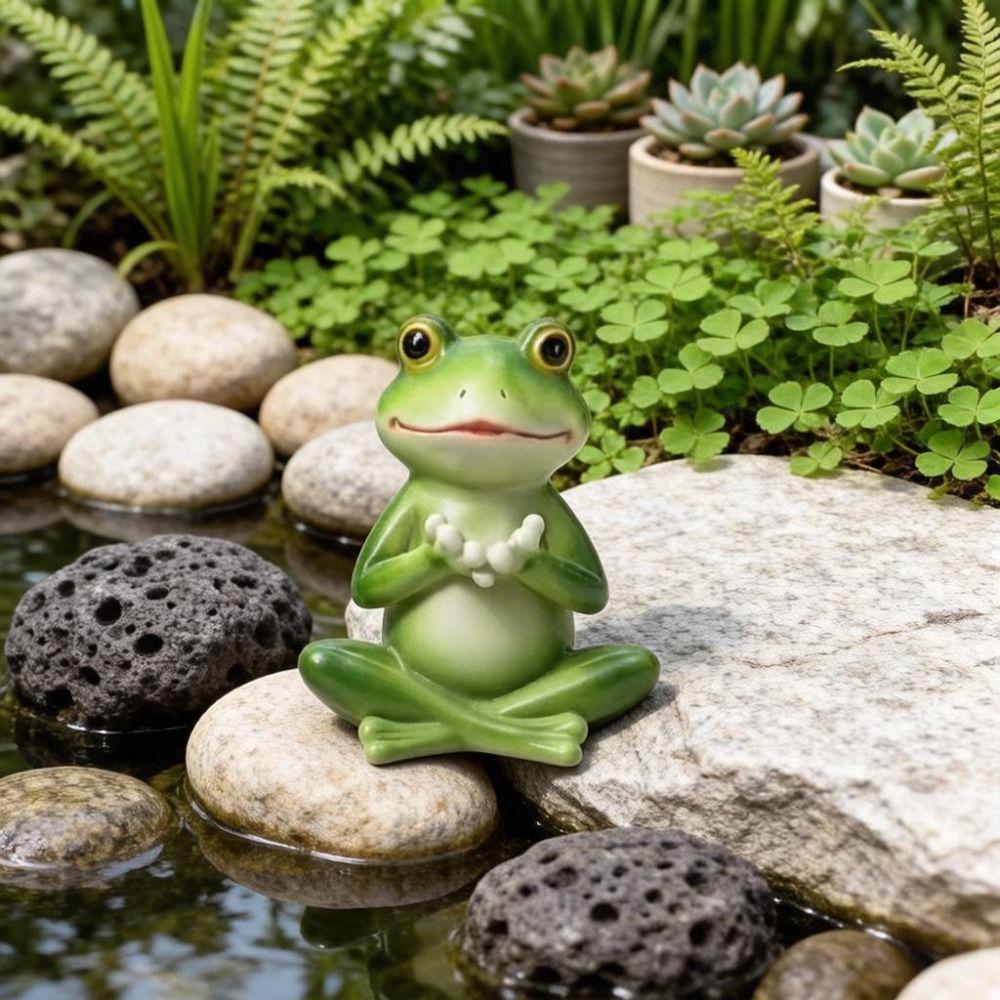 Resin Material Miniature Frog Statue Creative Craft Frog Garden Decor  Bonsai Plants