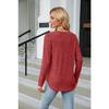 YYFS Women's Fashion Casual Spring Fall Solid Color Print Long Sleeve O-Neck Blouses & Shirts