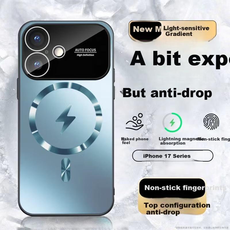 Ekakashop GermanyApple 17 Phone Case iPhone 17 Protective Cover MagSafe Magnetic Full Wrap Ultra-thin Anti-drop Hard AG Lightning Blue