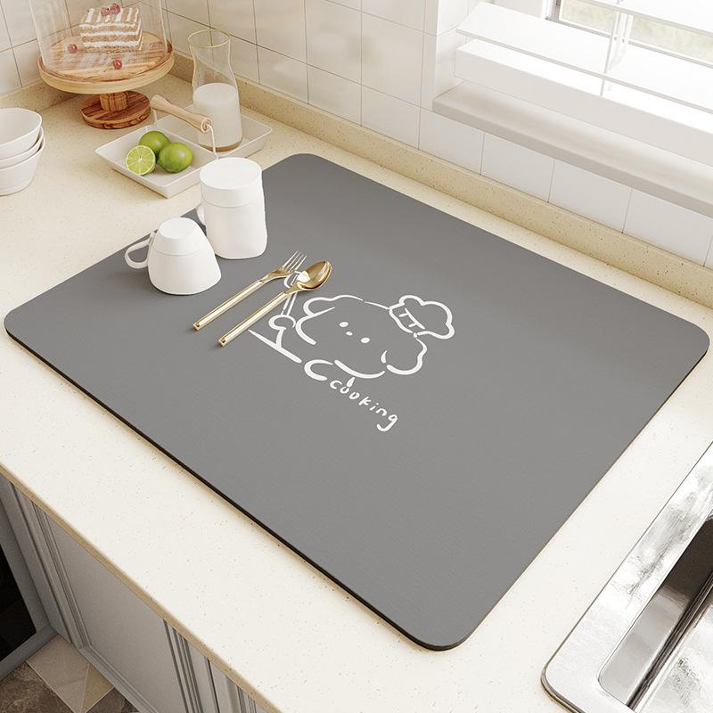 Quick-Dry Absorbent Coaster & Drain Pad for Kitchen Countertops