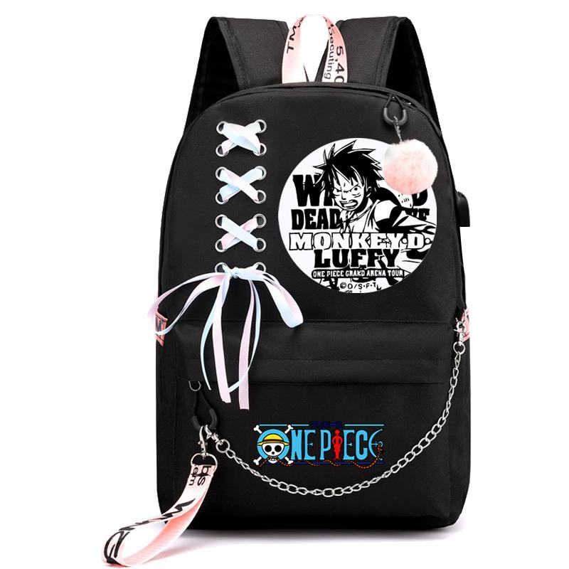 Аниме One Piece Printed Boy Girl Schoolbag Document Bag Student Book Bag for Girl Back To School Computer Charge Backpack Men Womens Casual Rucksack