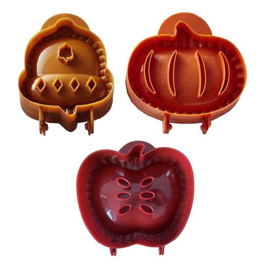 3 Pcs/Set Biscuit Molds Christmas Food Grade Different Shapes Non-stick Easy Release Dough Presser Pocket Hand Pie Molds Holiday Cooking Tool