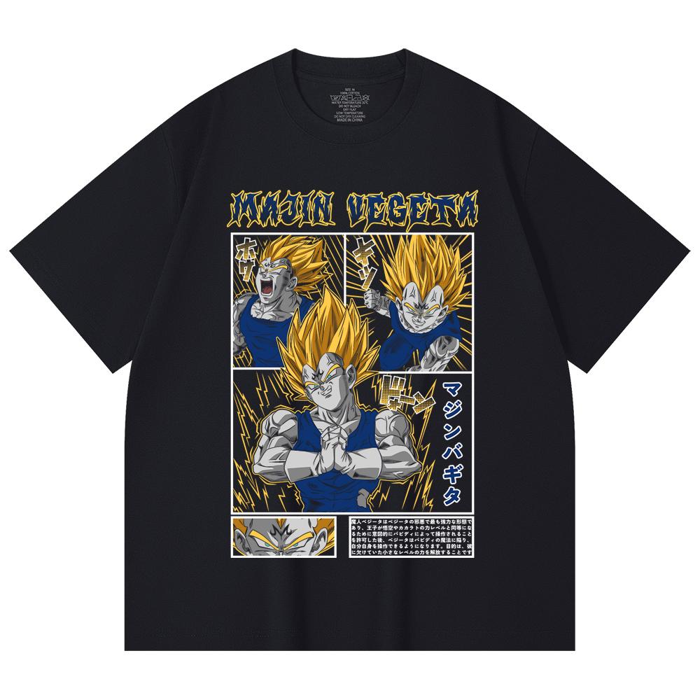 230 Gsm 100% Cotton Dragon Ball V45 Majin Vegeta Print Unisex Heavy Cotton T Shirt
