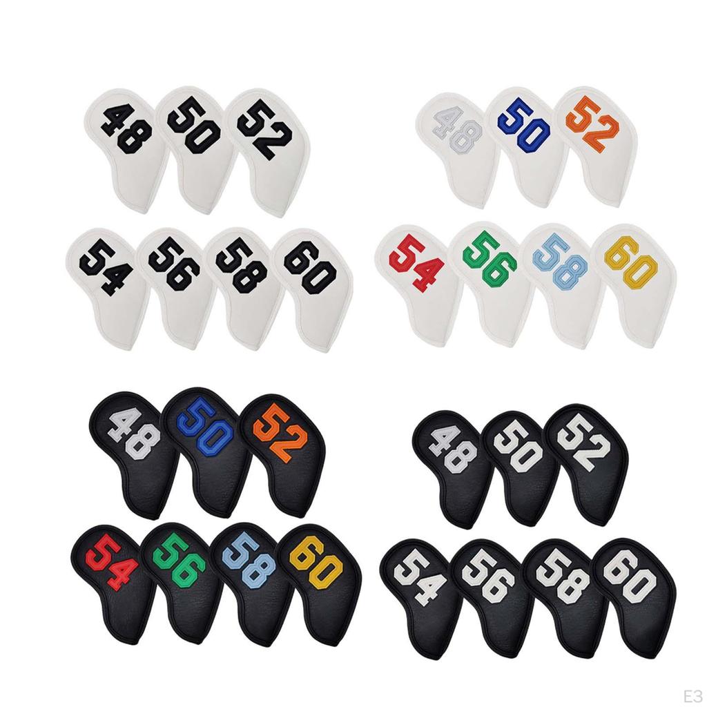 7 Pieces PU Golf Club Headcovers Identification Number Embroidery Dustproof Thick Durable Head
