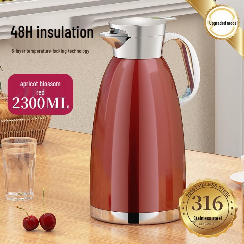 Stainless Steel Insulated Water Kettle - 316 Large Capacity Thermos Flask for Hot Water & Tea.