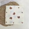 Cartoon Print Double Layer Crinkle Muslin Baby Swaddle Blanket
