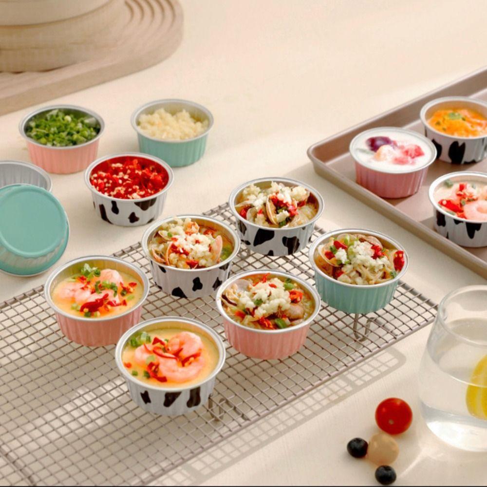 10pcs Small Baking Pudding Cake Mold Cake Tool Tinfoil Box Gifts Tray Tinfoil Cups