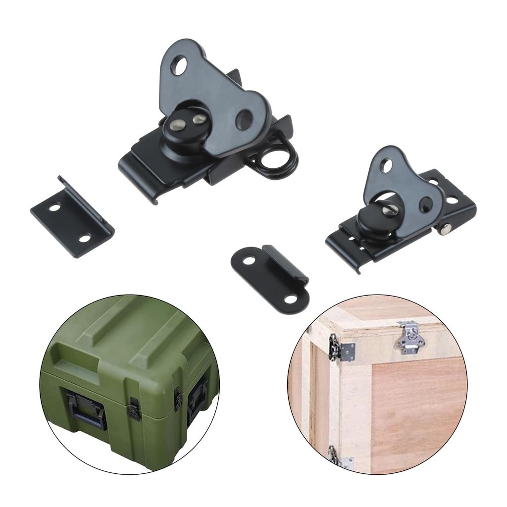 1PC Butterfly Shape Luggage Twist Latch Catch Clamp Hasps and Keeper Wooden Box Suitcase Flight Case Buckle Rotary Lock Black