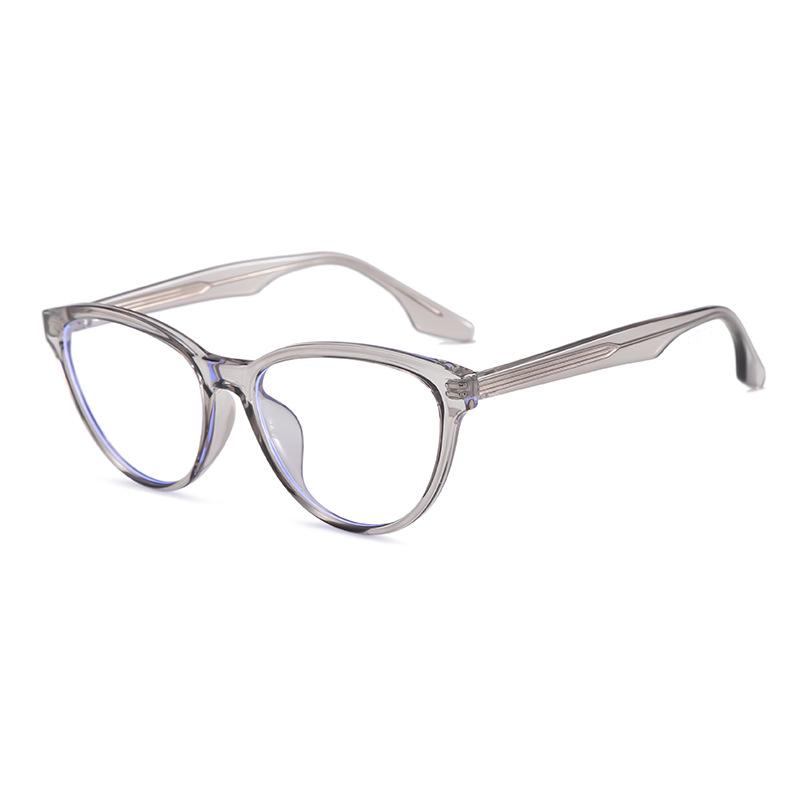 INS Style Cat-Eye TR Frame Glasses: Fit for Prescription, Anti-Blue Light, Large Face Slimming CP9