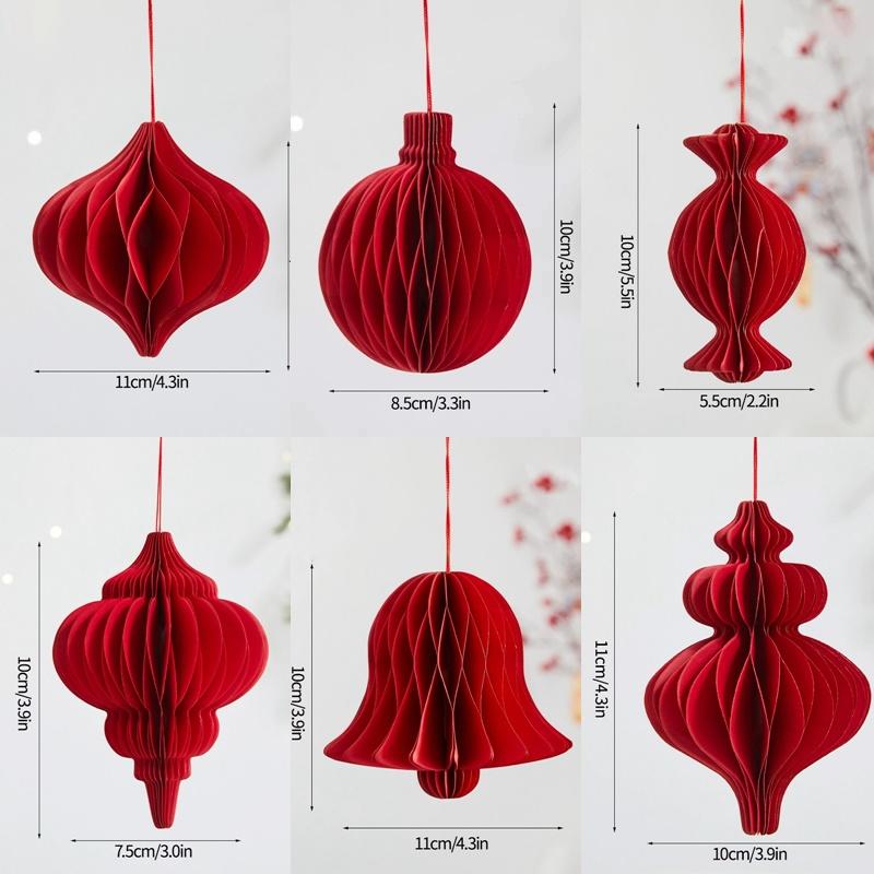 Paper Christmas Tree Ornaments 3D Honeycomb Christmas Tree Decorations Folded Paper  Xmas New Year Desktop Arrangement Decor