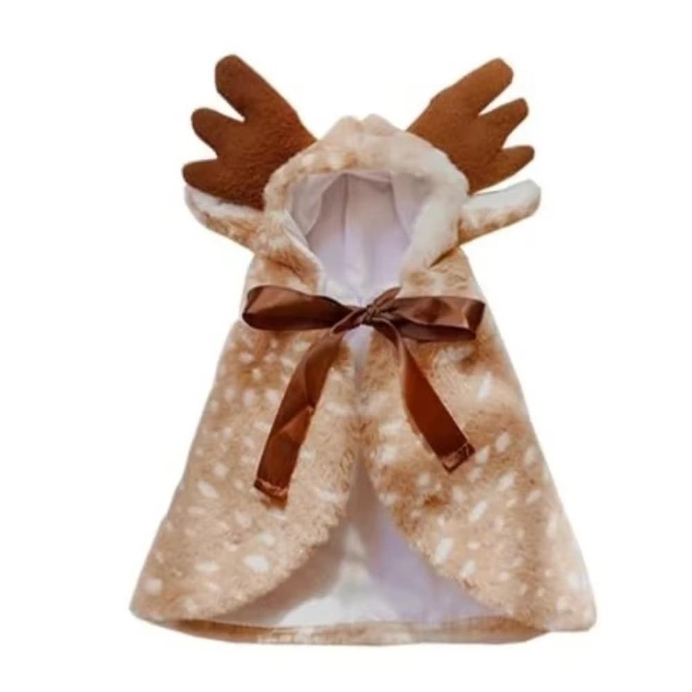 Новая теплая рождественская одежда для питомцев Легко надеваемая Шляпа Украшение Собака Олень Накидка Накидка Стиль Питомцы Наряжаться Рождественская Собака Олень Накидка
