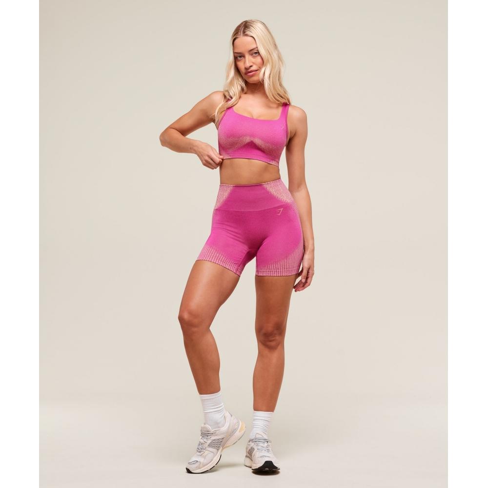 Gymshark Бесшовные шорты Diffuse Winning Pink Refresh Yellow B3b6f Kcrd