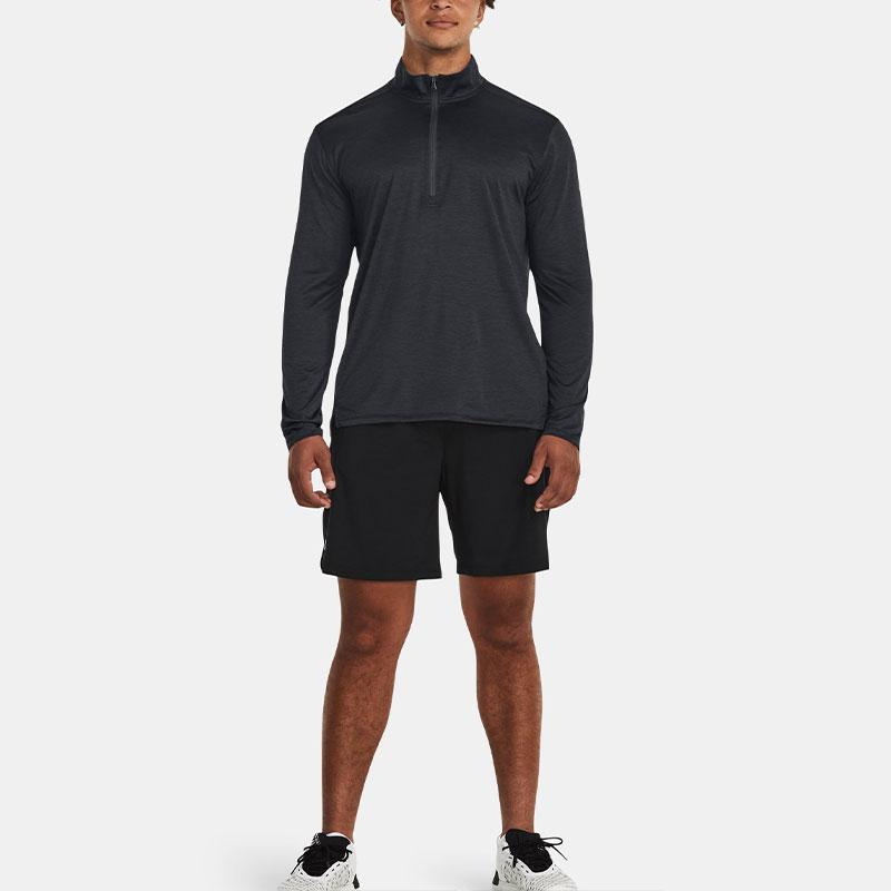 Under Armour Футболка мужская однотонная Tech™ Vent ½ Zip с воротником-стойкой и длинным рукавом, серая 1382184-001