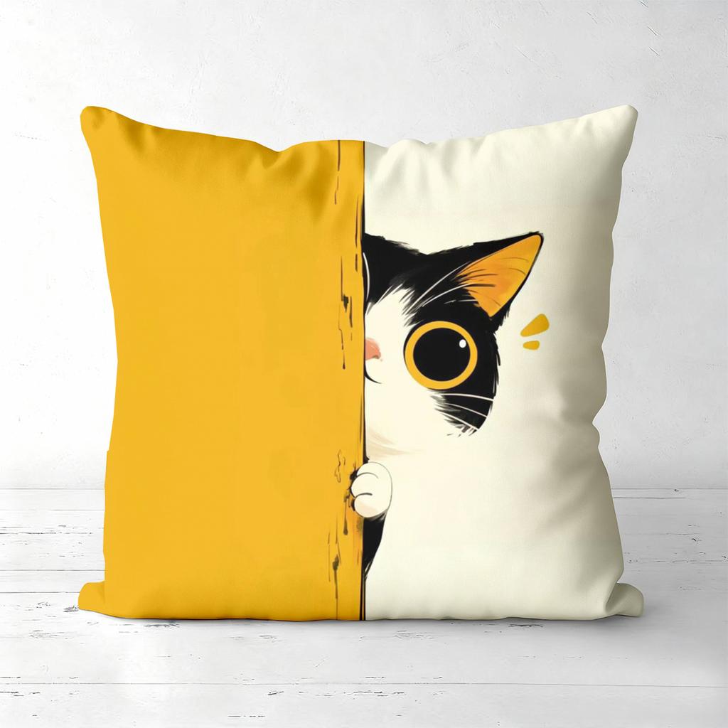 Cute Black Cat Patterned Cushion Covers for Home Polyester pillowcase, sofa decorative cushion cov Headboard Pillow
