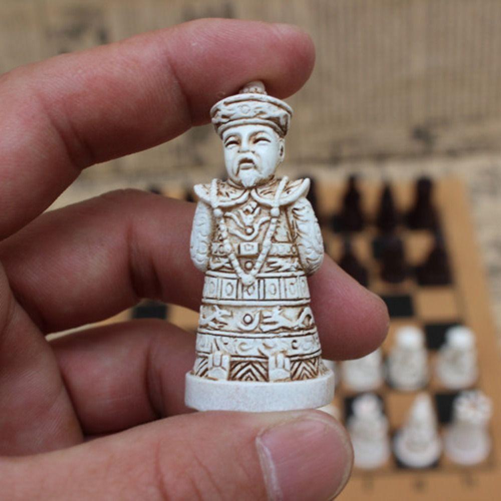 Набор шахмат из смолы с древнекитайскими персонажами Труба Цинь Бин Шахматная фигура Дети Девочки Мальчики