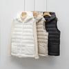 Пуховый жилет новый национальный стандарт 90 пух осень и зима новый легкий и тонкий жилет с капюшоном женский простой пуховик