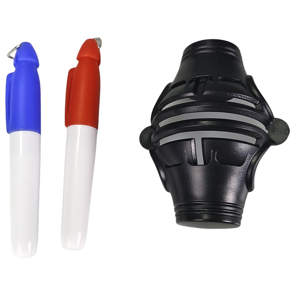 Golfballs Line Marker With 2 Pens Golfball Liner Template Lines Marker Tool Putt Liner 3-Line Golf Ball Marker Stencil