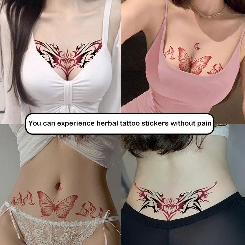 Сексуальный дизайн сердца временные татуировки наклейки женские водонепроницаемые поддельные татуировки искусство сексуальная имитация пупка наклейка на грудь