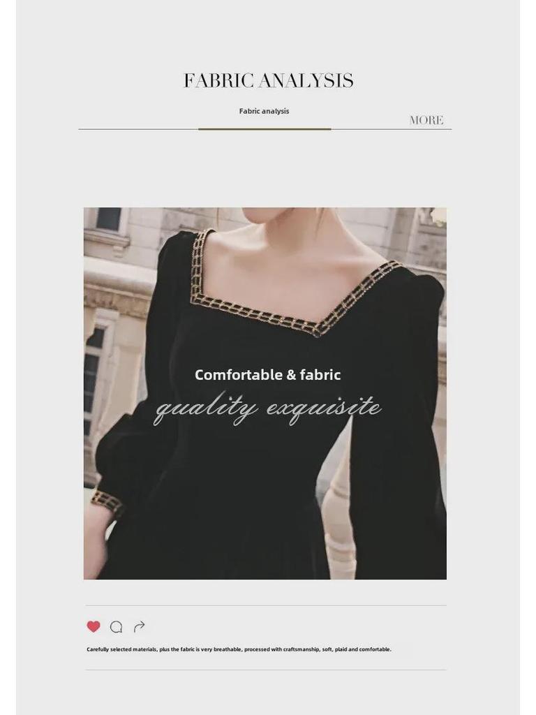 Черное роскошное французское вечернее платье 2022 года для женщин: Элегантный для встреч и повседневной носки