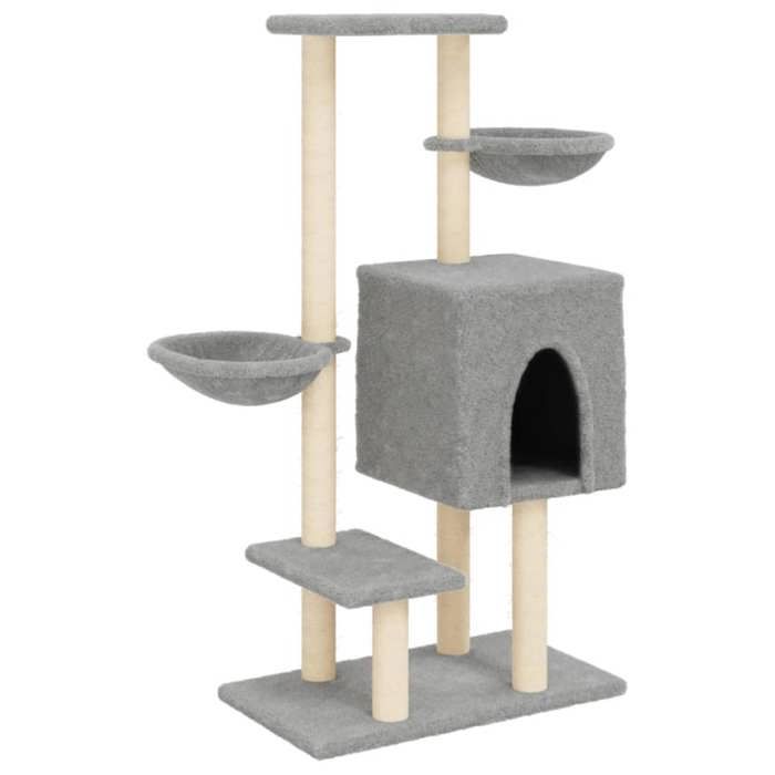 VidaXL Arbre à chat avec griffoirs en sisal gris clair 117 cm 172119
