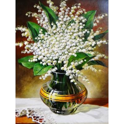 Набор алмазной мозаики "Букет ландышей в вазе"