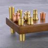 Brass Wooden Mini Board Feet 4Pcs Anti Slip Riser for Jewelry Box Display Tray Small Furniture DIY Craft Use