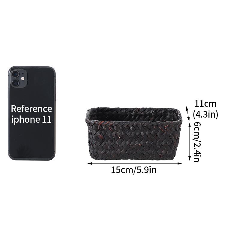 Woven Storage Baskets Organizers Kitchen Sundries Storage Baskets Cosmetics Snack Storage Box Desktop Organizer Container