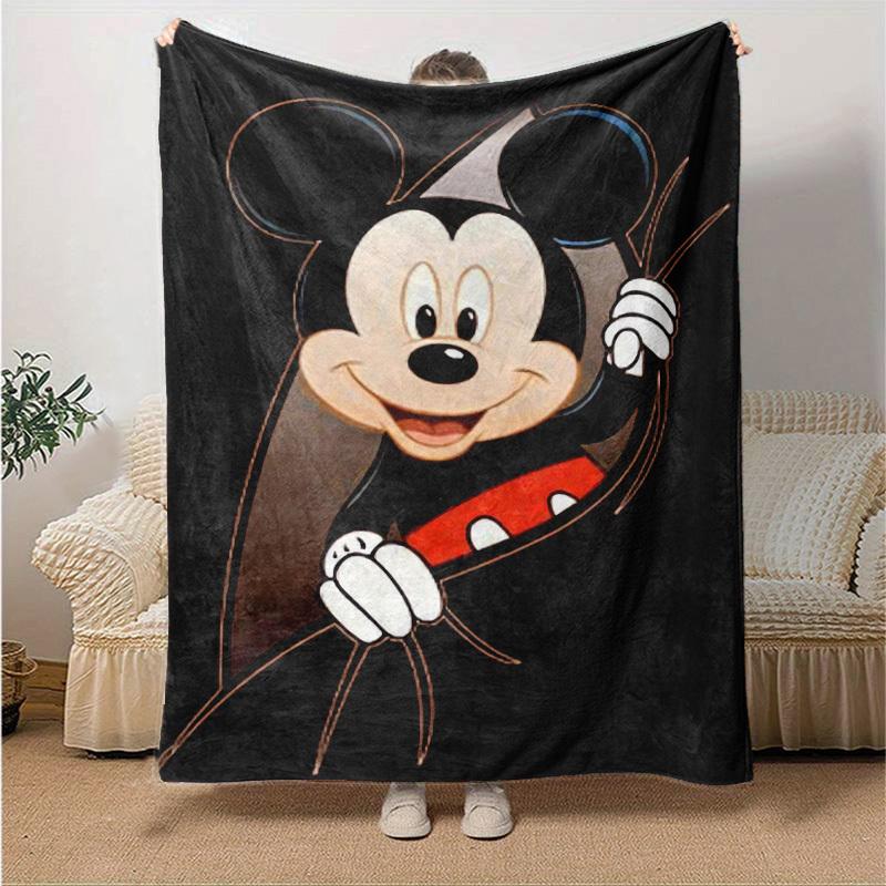 1 шт., Уютное одеяло для дома с Микки Маусом: Идеальный подарок для вашей спальни, гостиной или в дорогу, Фланелевое покрывало, Идеально подходит для диванов