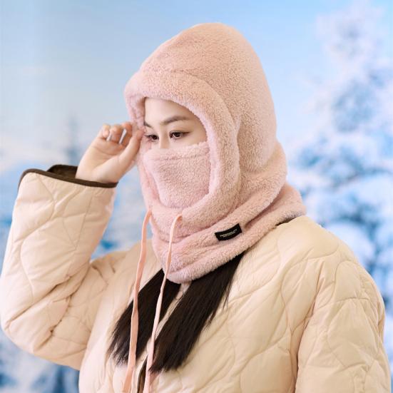 Женская зимняя шапка-балаклава с защитой лица, толстая, теплая, флисовая, ветрозащитная, для езды на велосипеде, регулируемая, полная