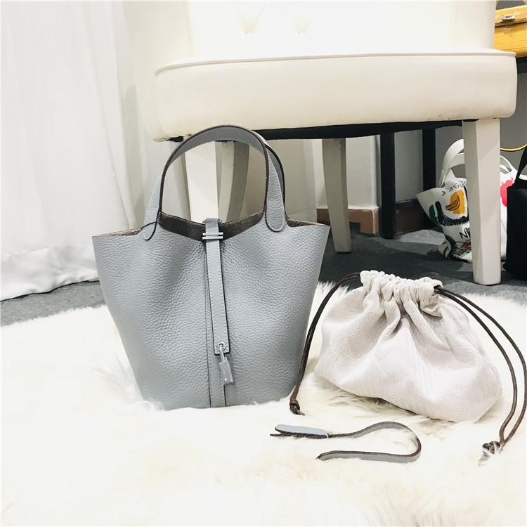 Модная сумка-корзина, женская сумка, сумка-ведро, новая повседневная сумка-ведро из коровьей кожи с верхним слоем