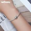 WOSTU Аутентичные бусины из стерлингового серебра 925 пробы, простые теплые бусины с подвесками в виде домашних животных, подходят для женских браслетов и браслетов, изящные ювелирные изделия