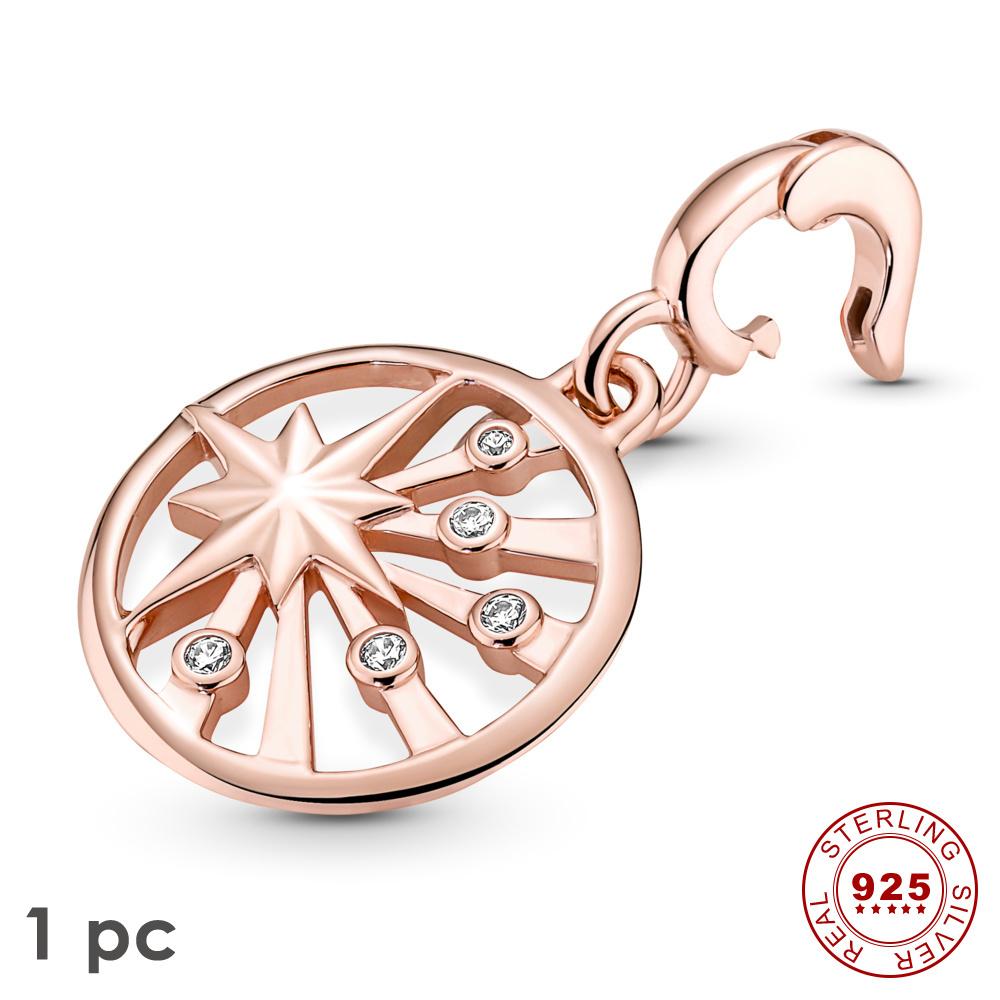 Новый настоящий S925 стерлингового серебра Me Шарм Единорог звезда обруч из бисера подходит оригинальные браслеты Me женские украшения в форме сердца для подарка