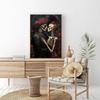 TRAMIN Romantic Gothic Wall Art, Goth Wall Art Prints, Dark Raven Skull Poster, Floral Gothic Decor For Bedroom, Moody Halloween Decor Aesthetic