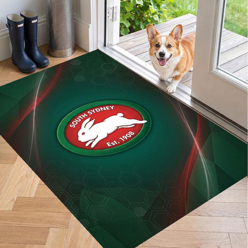 Soft Floor Carpet South Sydney Rabbitohs Pattern Area Rug Decorative Mat For Home Room Decoration