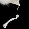 Vintage Feather Lace Folding Fan with Tassels Portable Summer Hand Held Fan