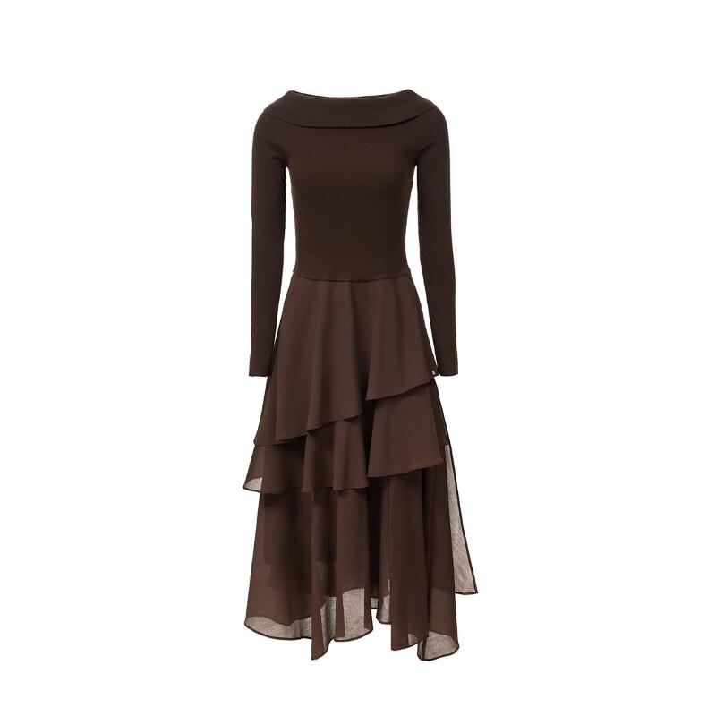 Veromoda 32617D005 Элегантное макси-платье с открытыми плечами из шерстяно-шелковой смеси