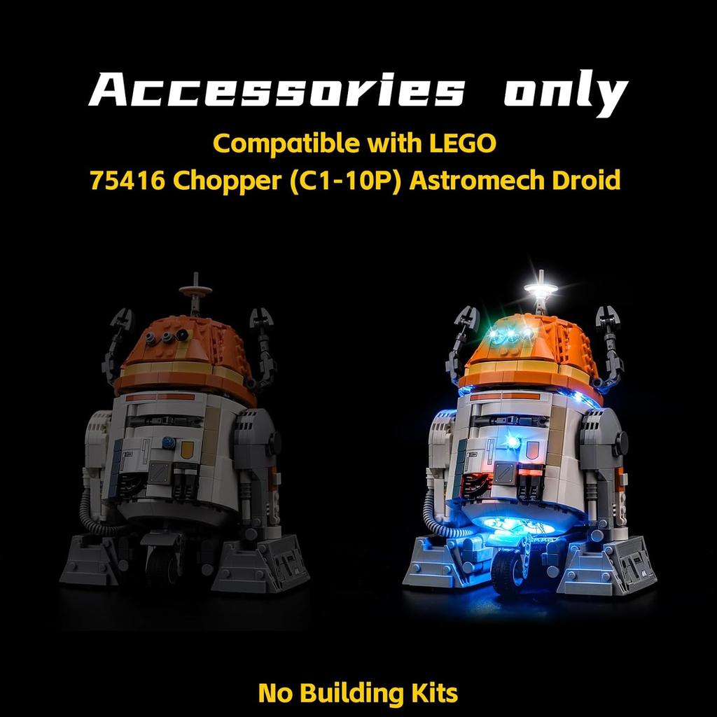 P10102 DIY Светодиодный набор для Lego 75416 Чоппер (С1-10П)™ Дроид-астромеханик Сборный Строительный Блок Игрушка Украшение Регулируемые Световые Аксессуары