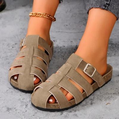 2024 Высококачественная женская обувь Тапочки Baotou Женские туфли на плоской подошве Лидер продаж Летние однотонные замшевые женские тапочки