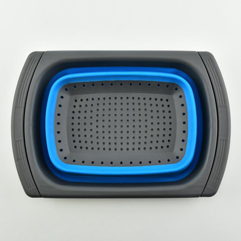 Foldable Silicone Colander Set: Easy-to-Store Round Kitchen Drain Baskets