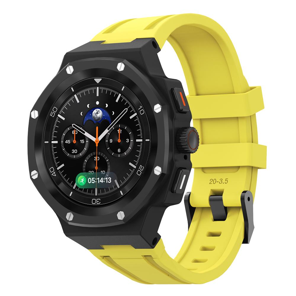 Роскошный комплект для модификации Samsung Watch 8 40 мм 44 мм Металлический корпус+Резиновый ремешок для Watch 8 Classic 46 мм Комплект для переделки Аксессуары