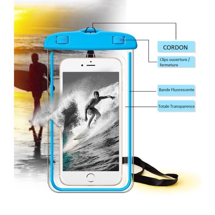 [Compatible Nokia] White Waterproof Bag Cover Pouch Luminous Plastic Protection Waterproof Water Proof [Phonillico®]